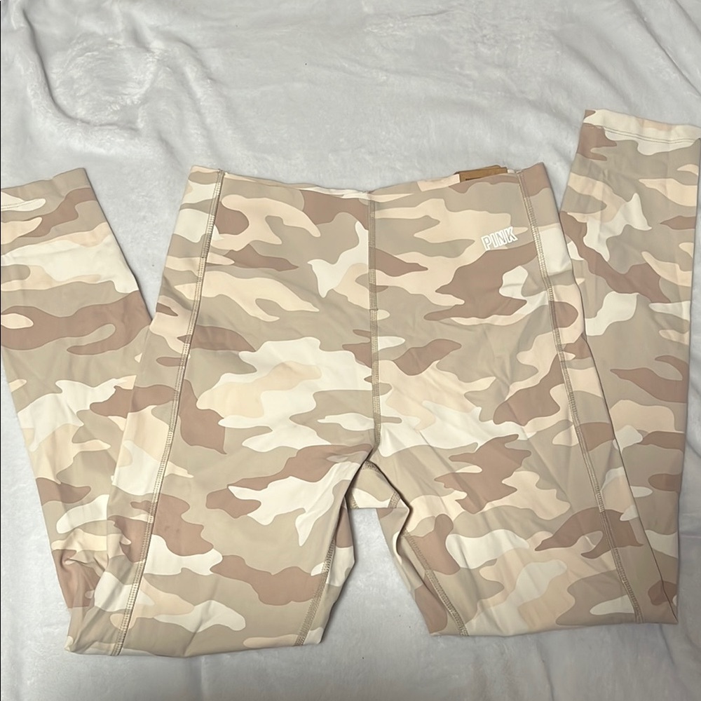 PINK Victoria's Secret Camouflage Leggings Tan Brown